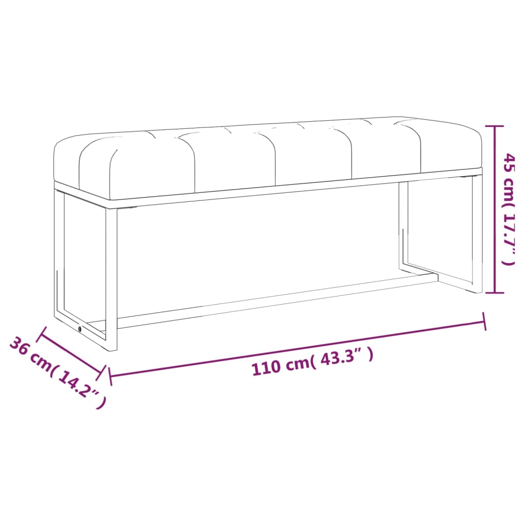 8720845524692_g_en_hd_4 vidaXL Bench Grey 110x36x45 cm Velvet - Image 6