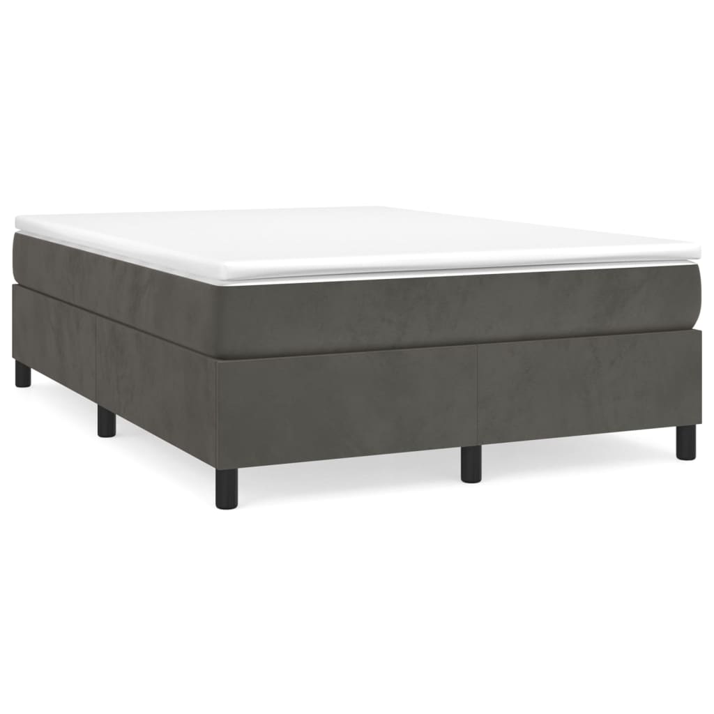 8720845552145_a_en_hd_1 vidaXL Box Spring Bed with Mattress Dark Grey 153x203 cm Queen Size Velvet - Image 2