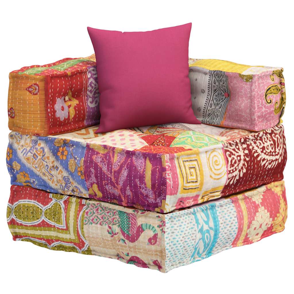 8720845554712_a_en_hd_1 vidaXL Modular Pouffe with Pillow Patchwork Fabric - Image 2