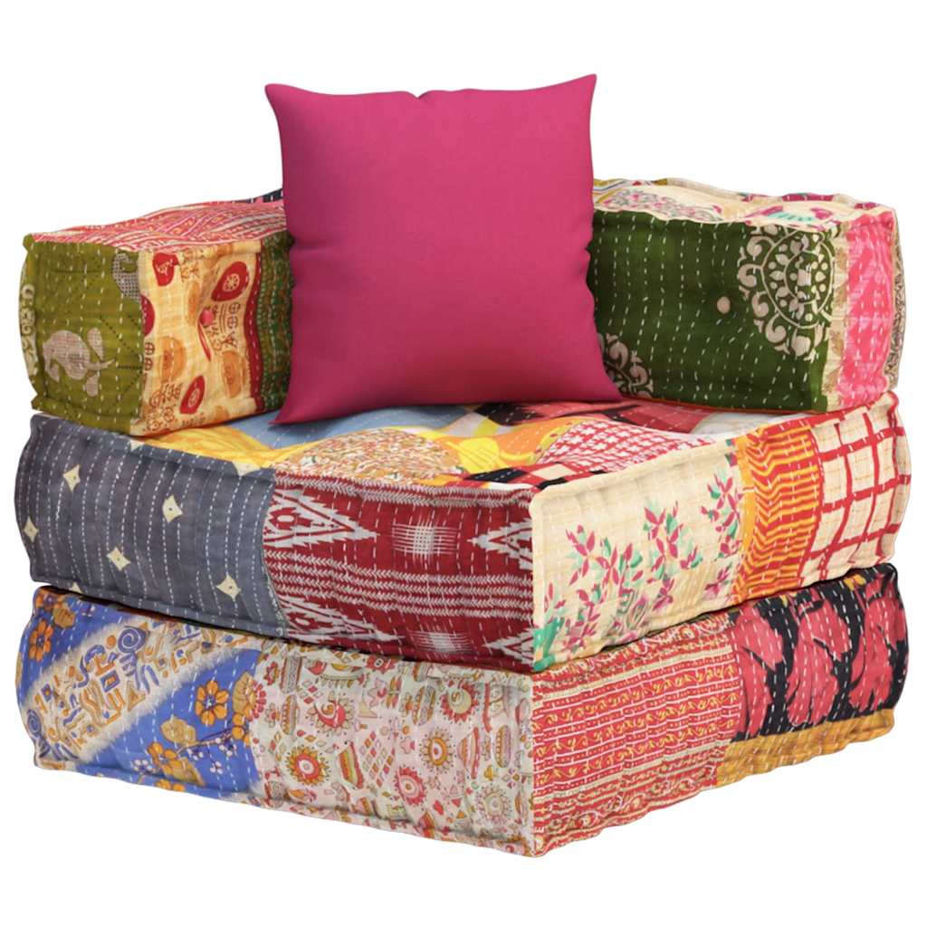 8720845554712_g_en_hd_2 vidaXL Modular Pouffe with Pillow Patchwork Fabric - Image 4