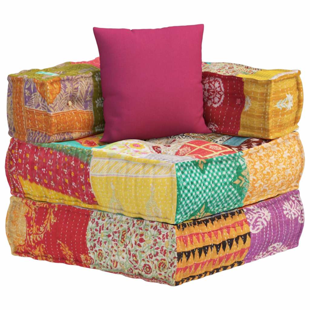8720845554712_g_en_hd_3 vidaXL Modular Pouffe with Pillow Patchwork Fabric - Image 5