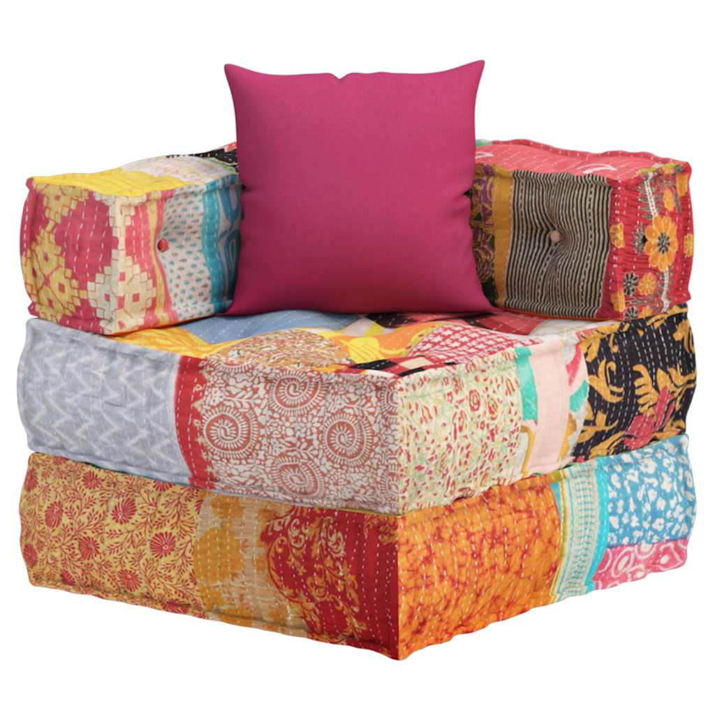 8720845554712_g_en_hd_4 vidaXL Modular Pouffe with Pillow Patchwork Fabric - Image 6