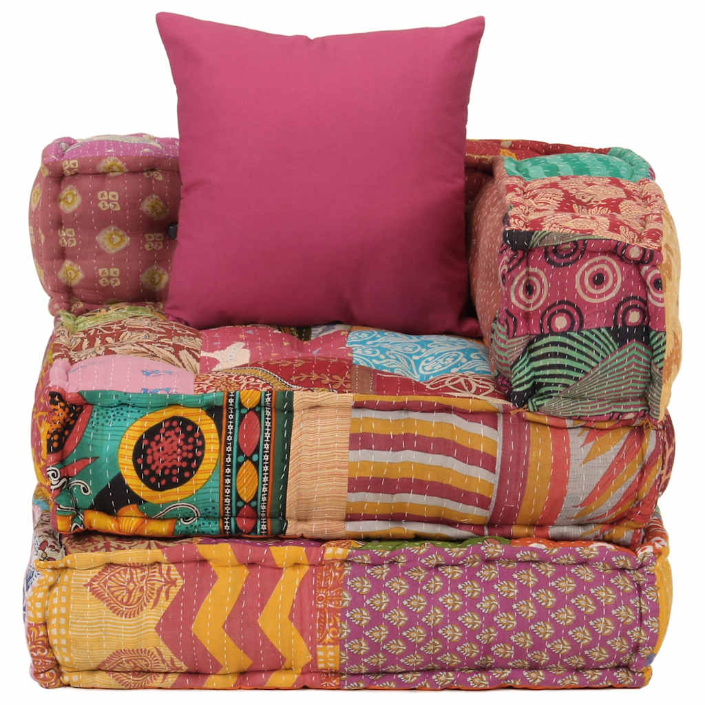 8720845554712_g_en_hd_5 vidaXL Modular Pouffe with Pillow Patchwork Fabric - Image 7