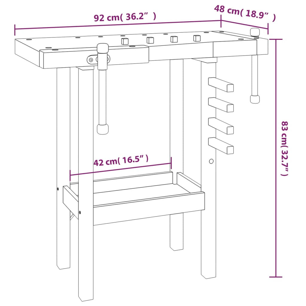 8720845554767_g_en_hd_7 vidaXL Workbench with Vices 92x48x83 cm Solid Wood Acacia - Image 9