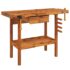 vidaXL Workbench with Drawer and Vices 124x52x83 cm Solid Wood Acacia - Image 2