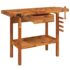 vidaXL Workbench with Drawer and Vices 124x52x83 cm Solid Wood Acacia - Image 3