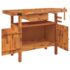 vidaXL Workbench with Drawer and Vices 124x52x83 cm Solid Wood Acacia - Image 3