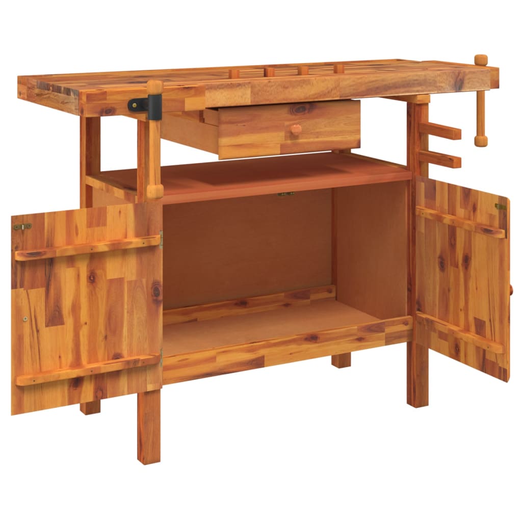 8720845554781_g_en_hd_1 vidaXL Workbench with Drawer and Vices 124x52x83 cm Solid Wood Acacia - Image 3