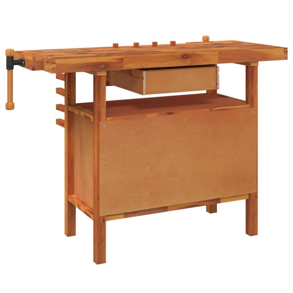 8720845554781_g_en_hd_4 vidaXL Workbench with Drawer and Vices 124x52x83 cm Solid Wood Acacia - Image 6