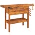 vidaXL Workbench with Drawers and Vices 124x52x83 cm Solid Wood Acacia - Image 2