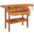 vidaXL Workbench with Drawers and Vices 124x52x83 cm Solid Wood Acacia - Image 3