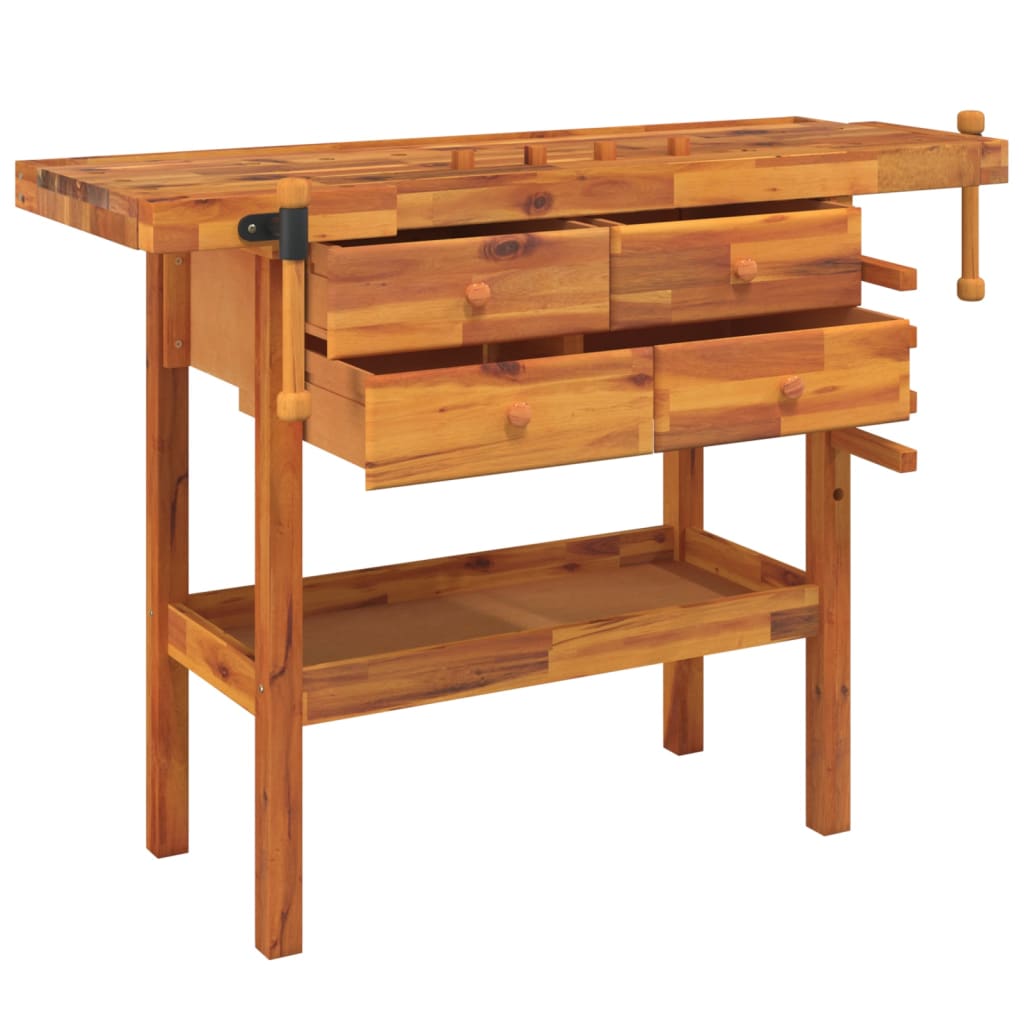 8720845554798_g_en_hd_1 vidaXL Workbench with Drawers and Vices 124x52x83 cm Solid Wood Acacia - Image 3