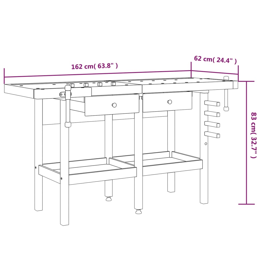 8720845554804_g_en_hd_8 vidaXL Workbench with Drawers and Vices 162x62x83 cm Solid Wood Acacia - Image 10