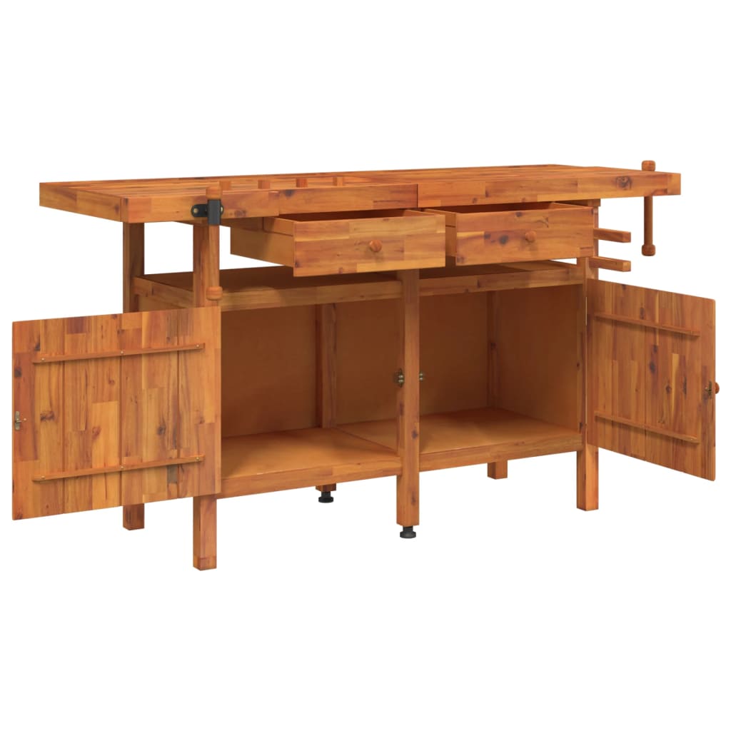 8720845554811_g_en_hd_4 vidaXL Workbench with Drawers and Vices 162x62x83 cm Solid Wood Acacia - Image 6