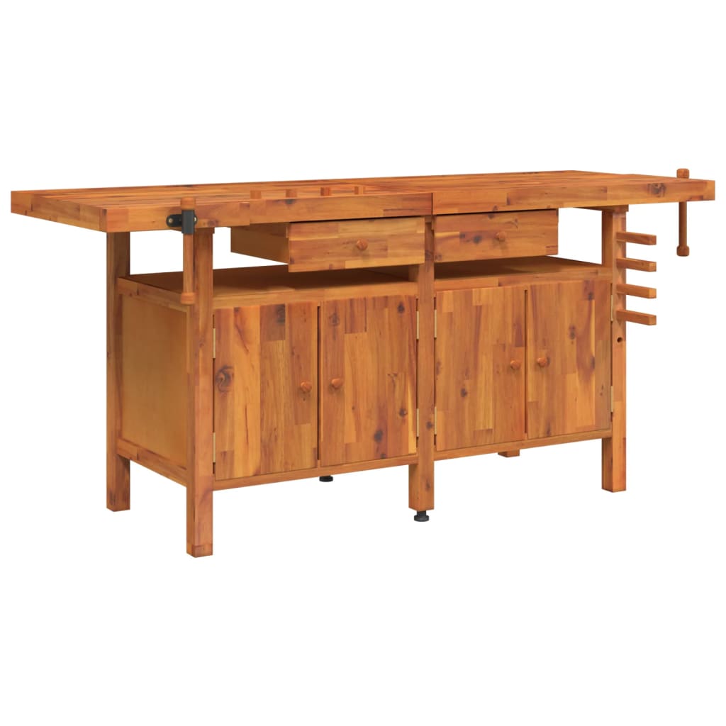 8720845554835_a_en_hd_1 vidaXL Workbench with Drawers and Vices 192x62x83 cm Solid Wood Acacia - Image 2