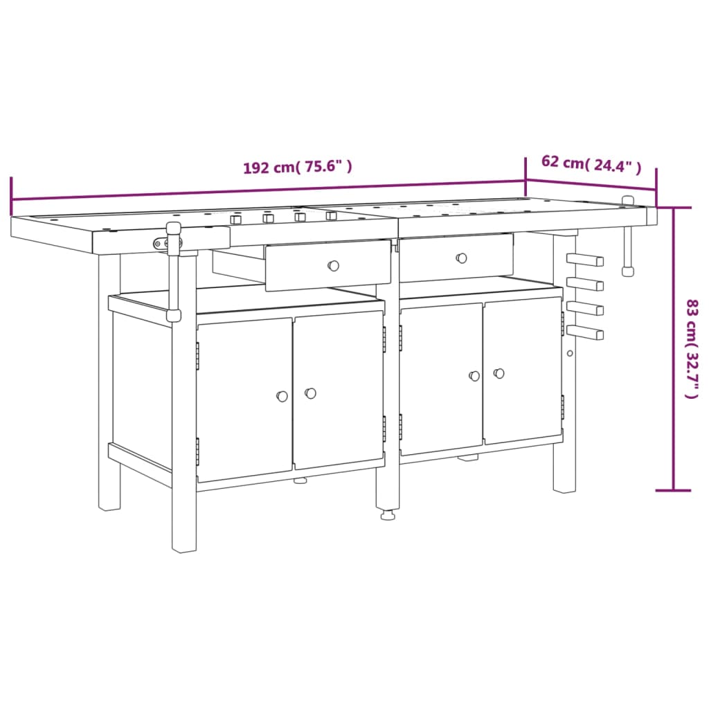 8720845554835_g_en_hd_8 vidaXL Workbench with Drawers and Vices 192x62x83 cm Solid Wood Acacia - Image 10
