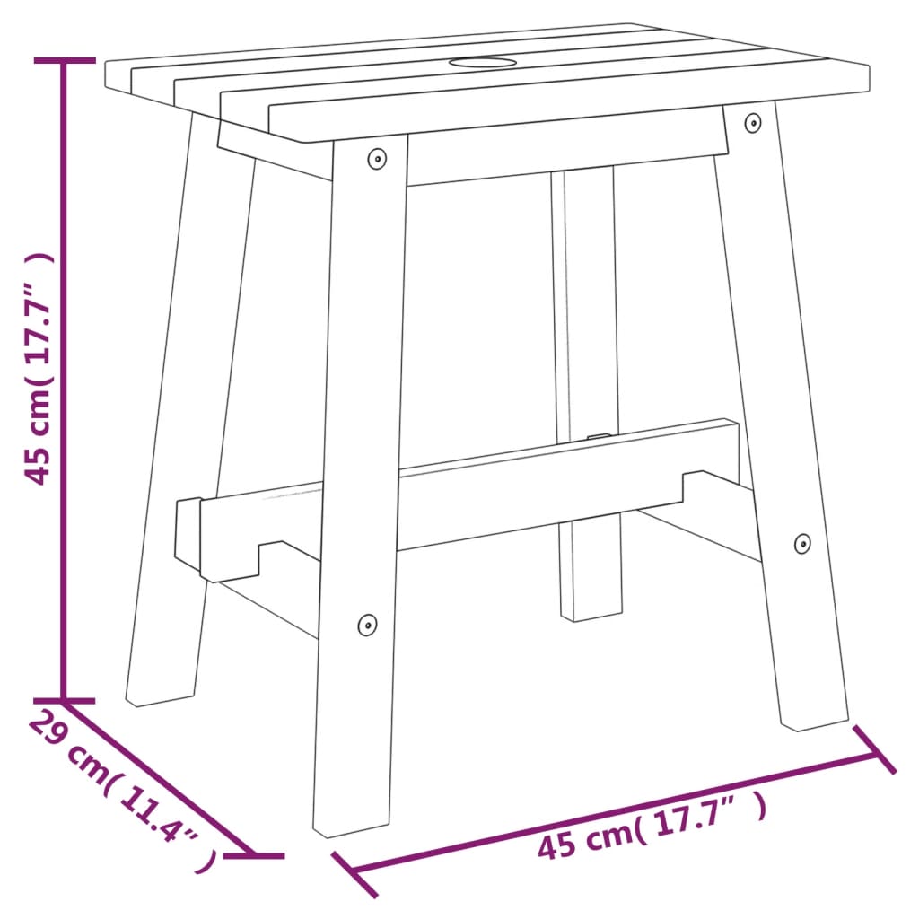 8720845554873_g_en_hd_5 vidaXL Stool 45x29x45 cm Rectangular Solid Wood Acacia - Image 7