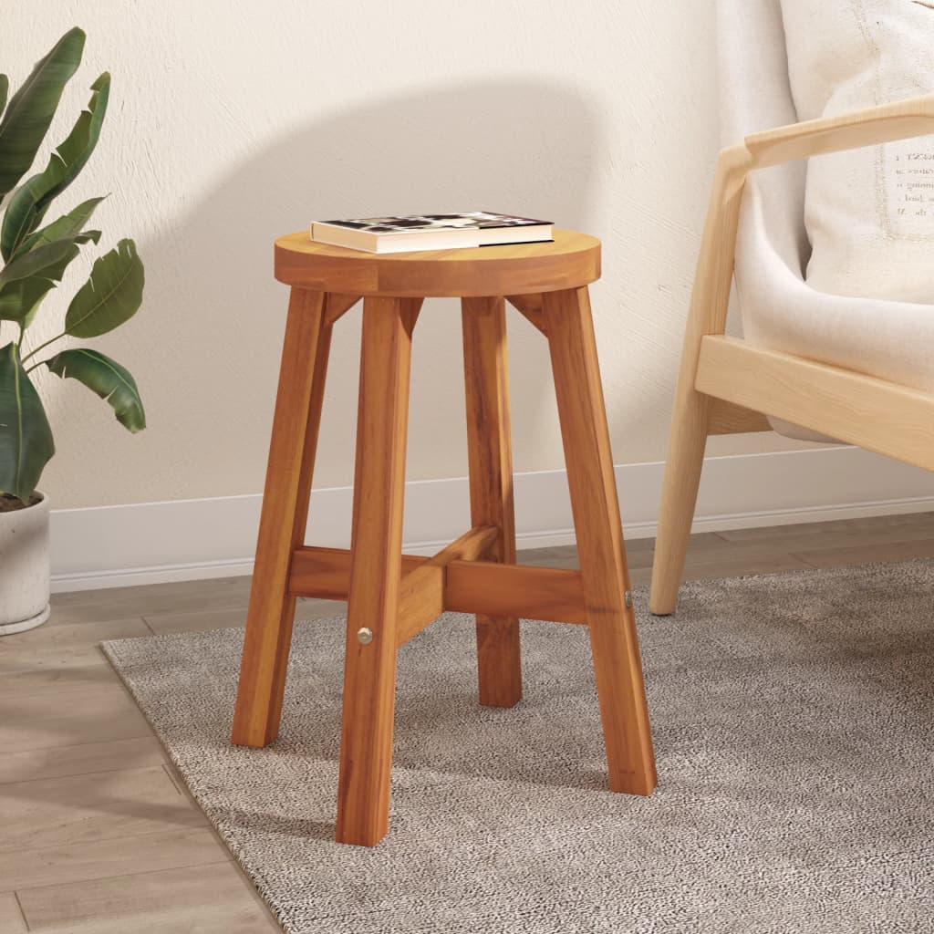 8720845554880_m_en_hd_1 vidaXL Stool Brown 38x38x45 cm Round Solid Wood Acacia - Image 1