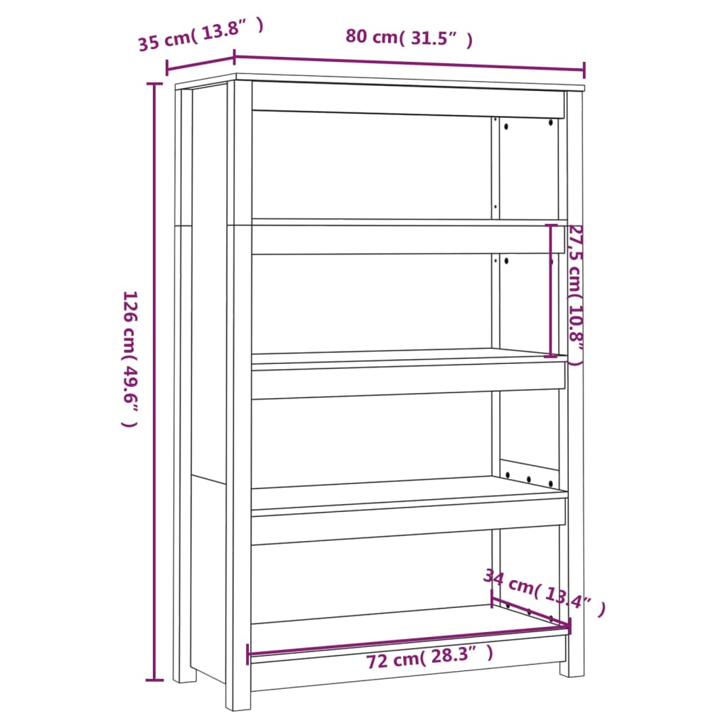 8720845556358_g_en_hd_6 vidaXL Book Cabinet 80x35x126 cm Solid Wood Pine - Image 9