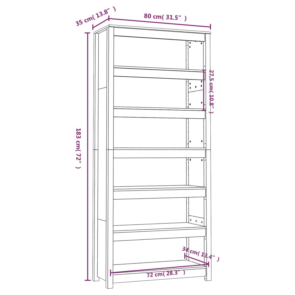 8720845556457_g_en_hd_6 vidaXL Book Cabinet 80x35x183 cm Solid Wood Pine - Image 9
