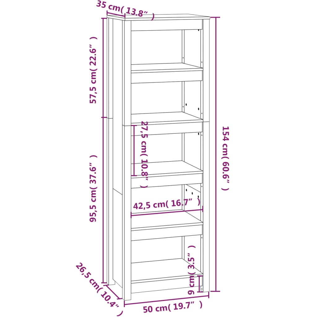 8720845556655_g_en_hd_6 vidaXL Book Cabinet 50x35x154 cm Solid Wood Pine - Image 9