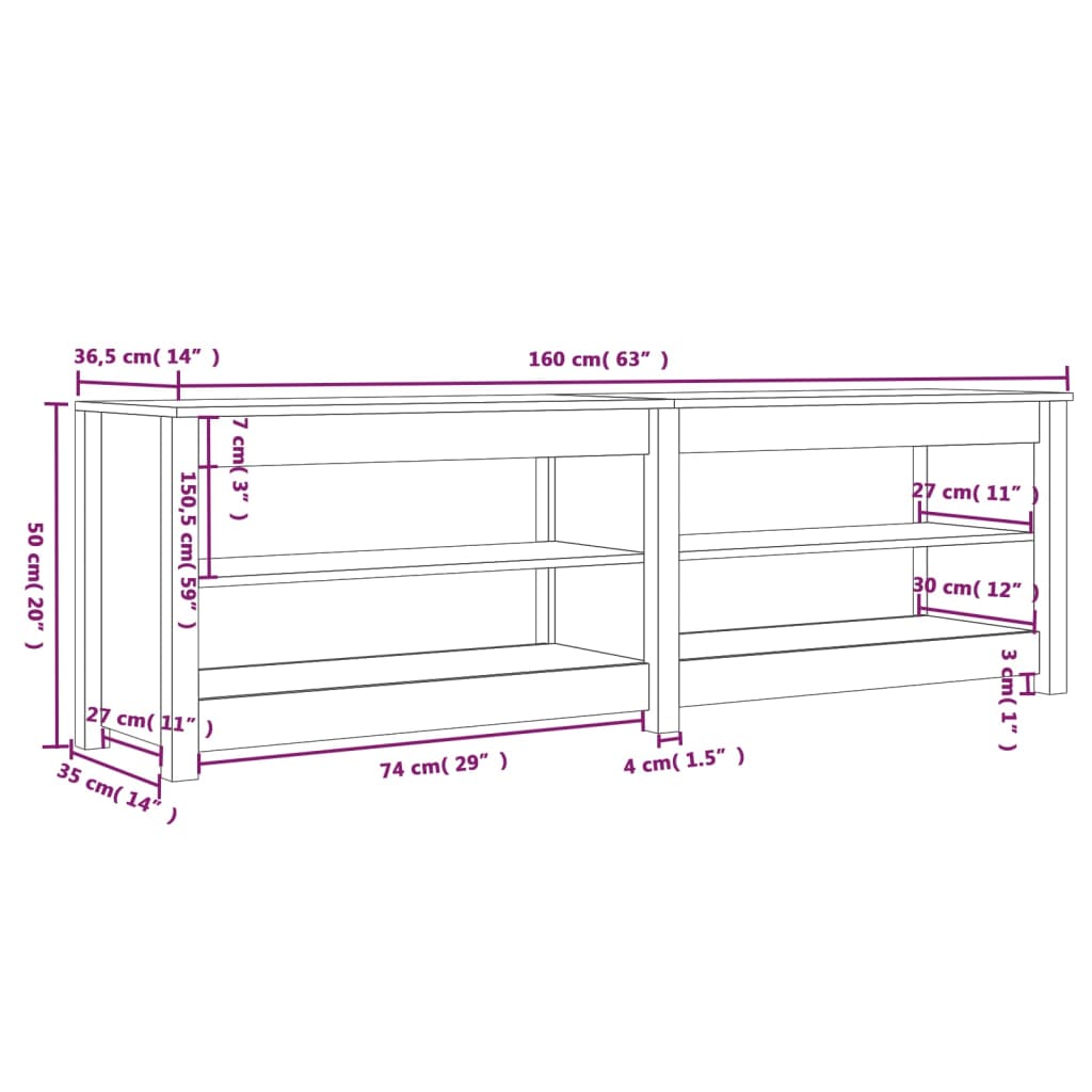 8720845556754_g_en_hd_6 vidaXL Shoe Bench 160x36.5x50 cm Solid Wood Pine - Image 9