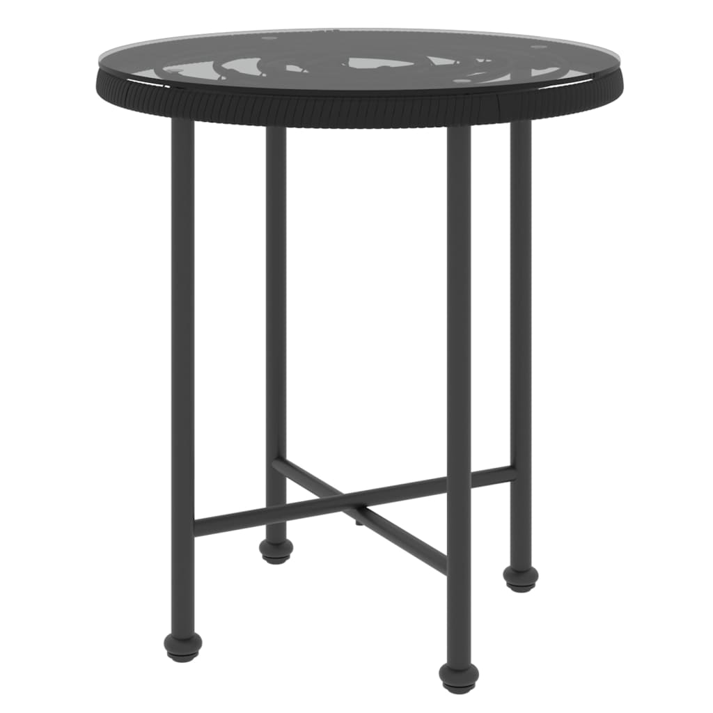 8720845557911_a_en_hd_1 vidaXL Dining Table Black Ø50 cm Tempered Glass and Steel - Image 2