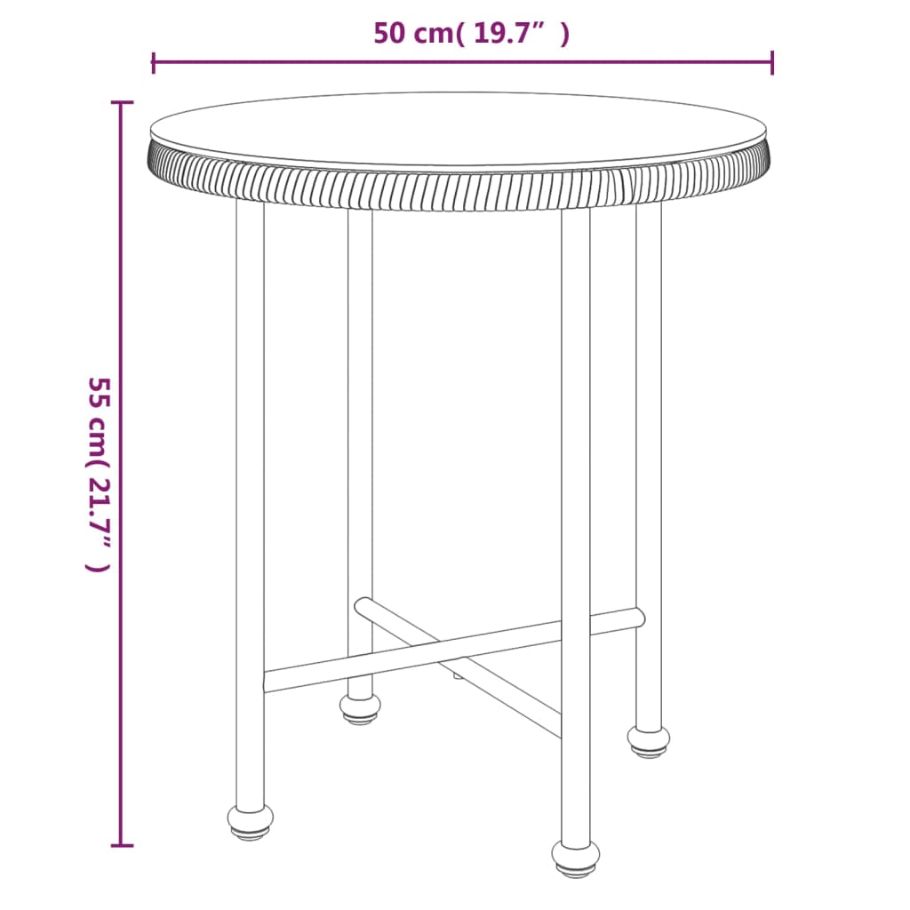 8720845557911_g_en_hd_4 vidaXL Dining Table Black Ø50 cm Tempered Glass and Steel - Image 6