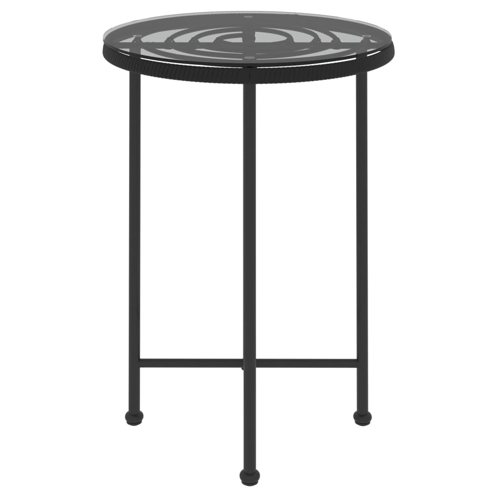 8720845557935_g_en_hd_1 vidaXL Dining Table Black Ø55 cm Tempered Glass and Steel - Image 3