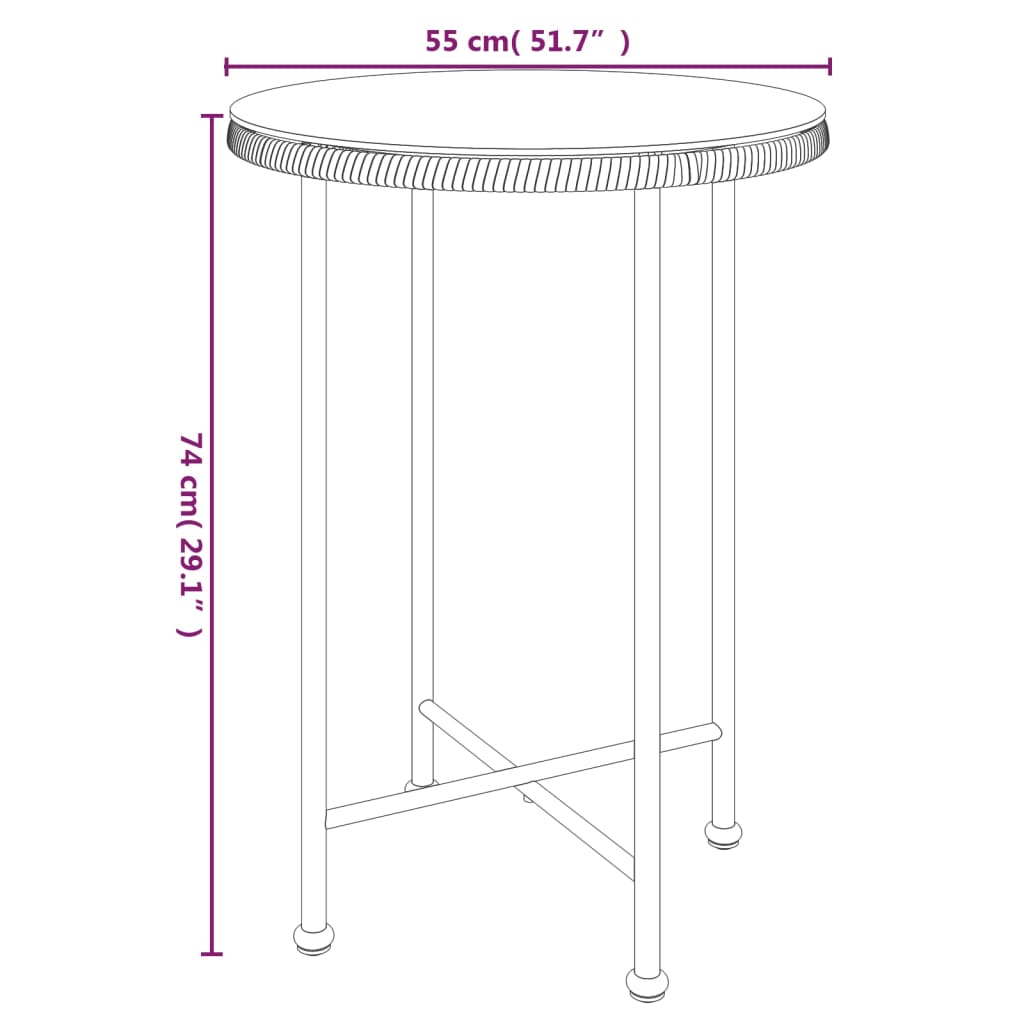 8720845557935_g_en_hd_4 vidaXL Dining Table Black Ø55 cm Tempered Glass and Steel - Image 6
