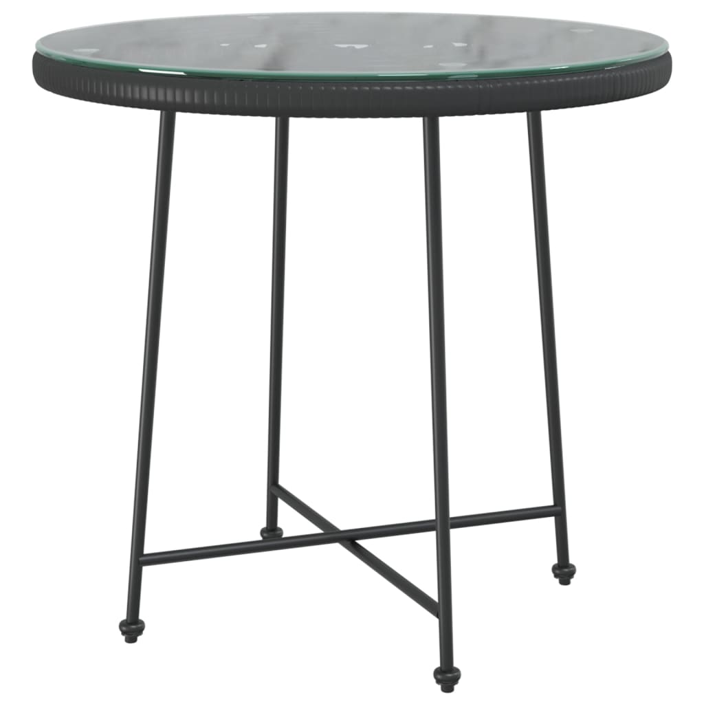 8720845557959_a_en_hd_1 vidaXL Dining Table Black Ø80 cm Tempered Glass and Steel - Image 2