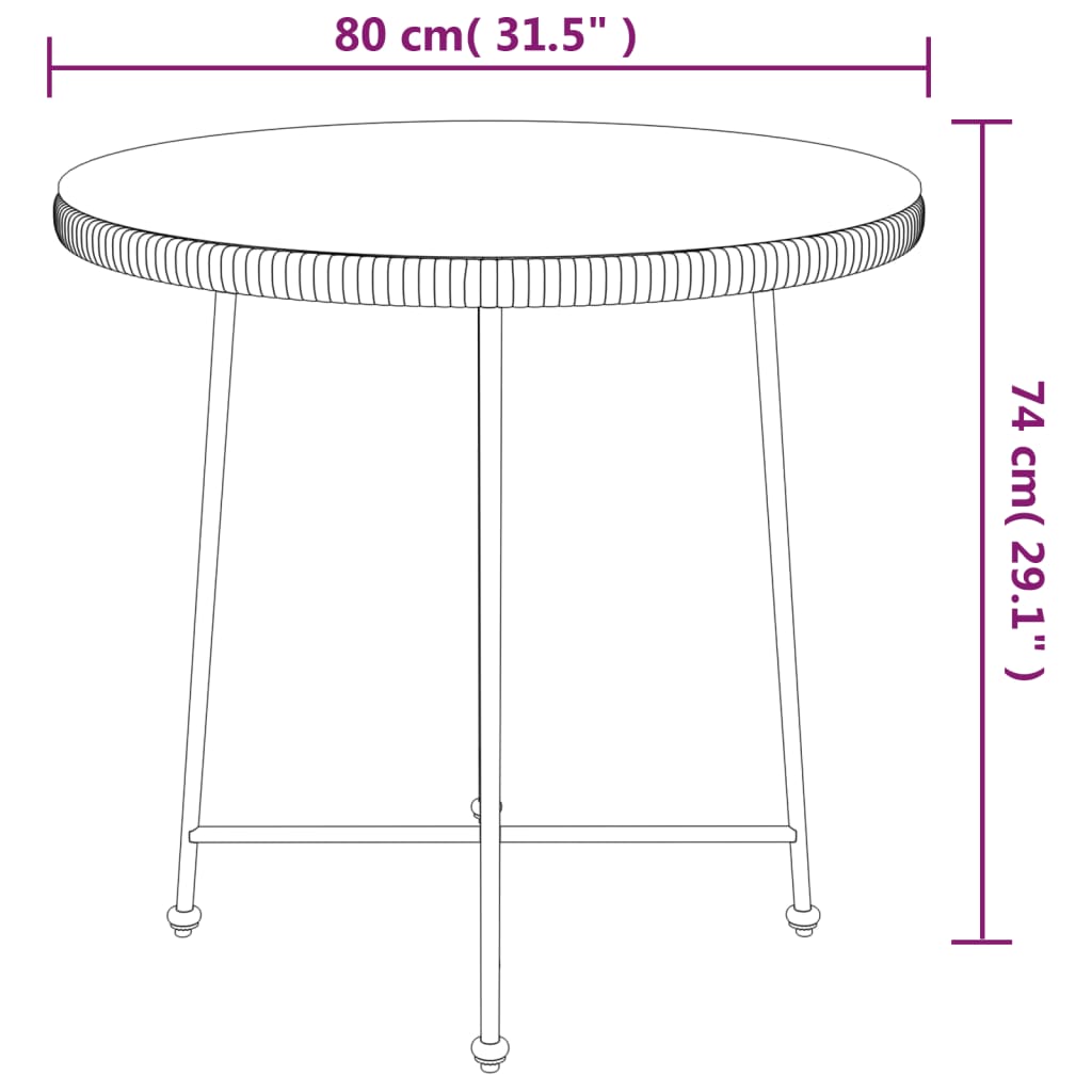 8720845557959_g_en_hd_4 vidaXL Dining Table Black Ø80 cm Tempered Glass and Steel - Image 6