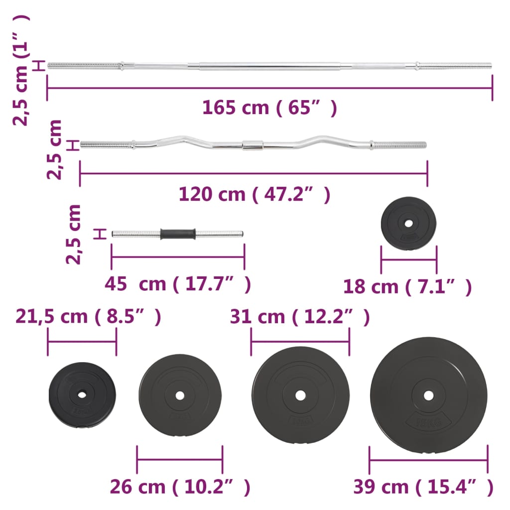 8720845559182_g_en_hd_11 vidaXL Barbell and Dumbbell with Plates Set 90 kg - Image 12