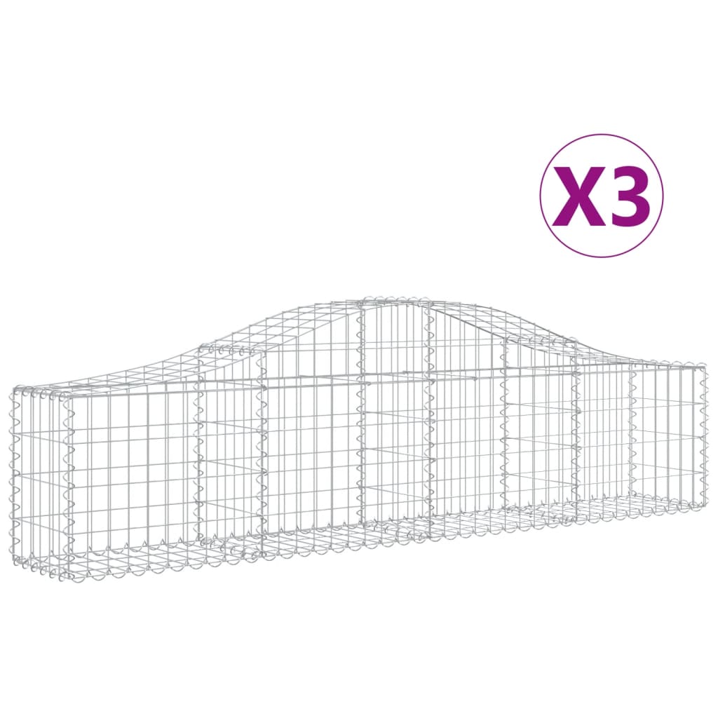 8720845559519_a_en_hd_1 vidaXL Arched Gabion Baskets 3 pcs 200x30x40/60 cm Galvanised Iron - Image 2