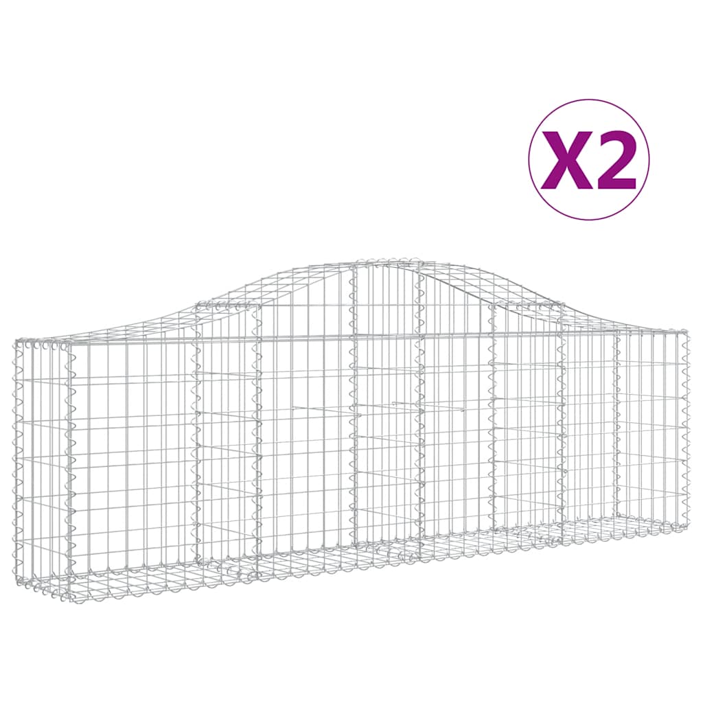 8720845559717_a_en_hd_1 vidaXL Arched Gabion Baskets 2 pcs 200x30x60/80 cm Galvanised Iron - Image 2