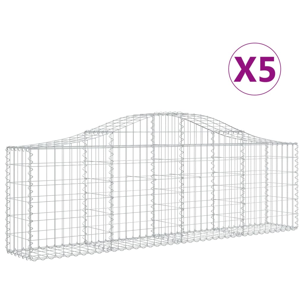 8720845559748_a_en_hd_1 vidaXL Arched Gabion Baskets 5 pcs 200x30x60/80 cm Galvanised Iron - Image 2