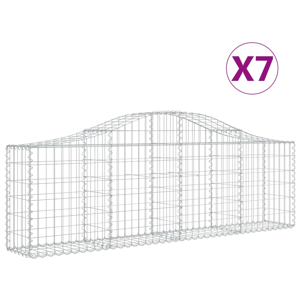 8720845559762_a_en_hd_1 vidaXL Arched Gabion Baskets 7 pcs 200x30x60/80 cm Galvanised Iron - Image 2