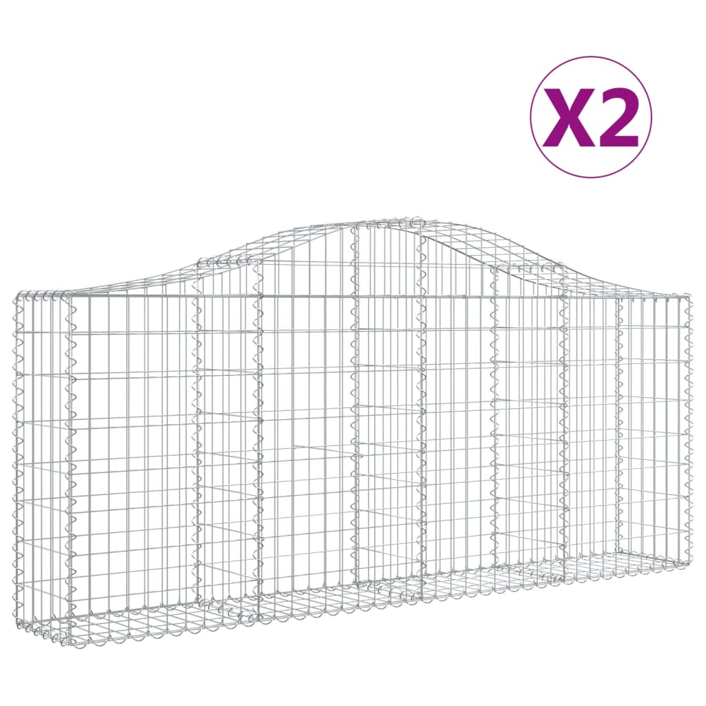 8720845559922_a_en_hd_1 vidaXL Arched Gabion Baskets 2 pcs 200x30x80/100 cm Galvanised Iron - Image 2