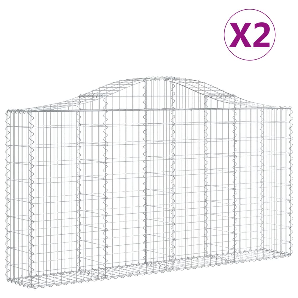 8720845560133_a_en_hd_1 vidaXL Arched Gabion Baskets 2 pcs 200x30x100/120 cm Galvanised Iron - Image 2