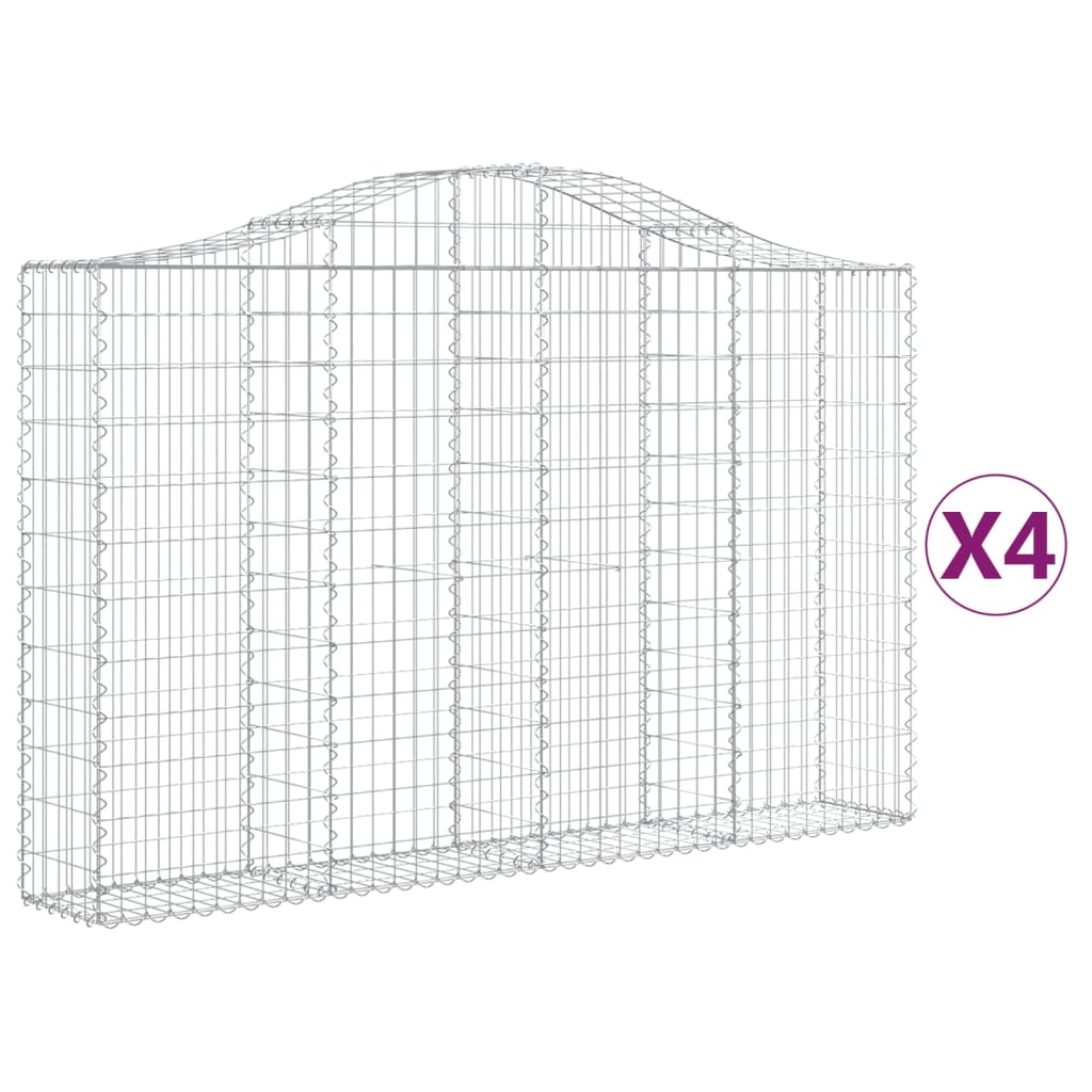 8720845560362_a_en_hd_1 vidaXL Arched Gabion Baskets 4 pcs 200x30x120/140 cm Galvanised Iron - Image 2
