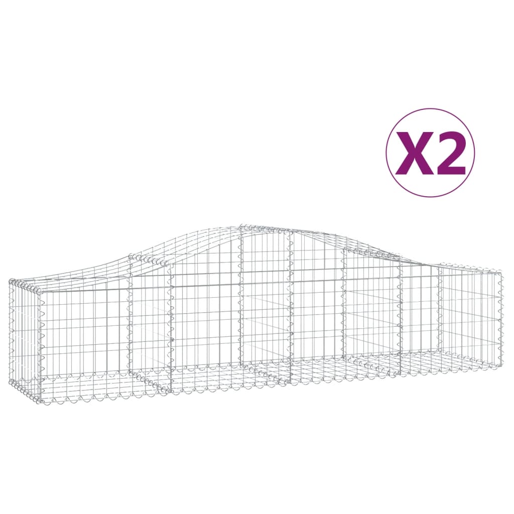 8720845561604_a_en_hd_1 vidaXL Arched Gabion Baskets 2 pcs 200x50x40/60 cm Galvanised Iron - Image 2