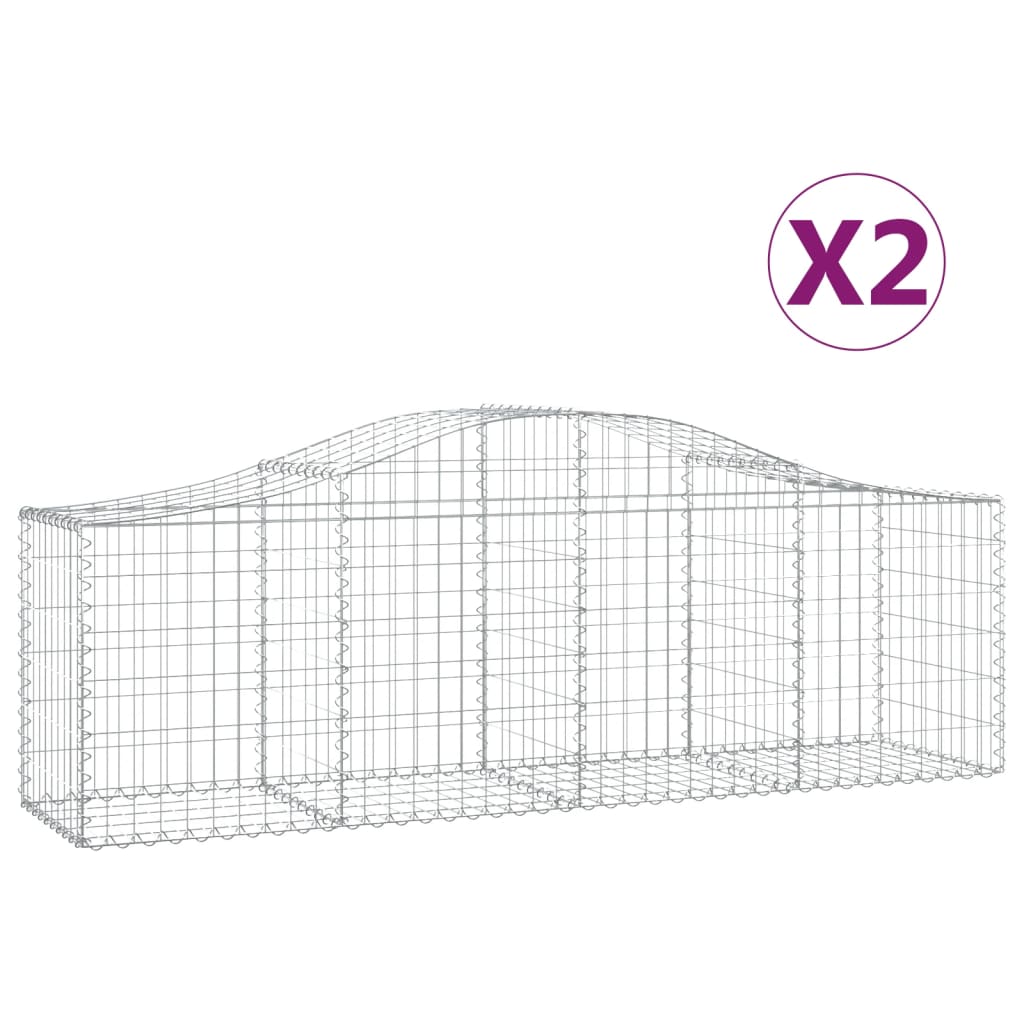 8720845561819_a_en_hd_1 vidaXL Arched Gabion Baskets 2 pcs 200x50x60/80 cm Galvanised Iron - Image 2