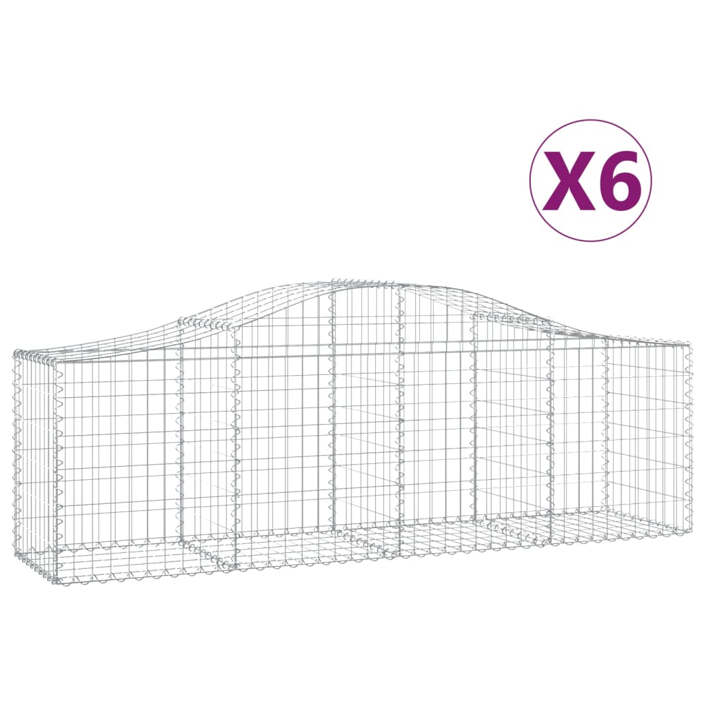 8720845561857_a_en_hd_1 vidaXL Arched Gabion Baskets 6 pcs 200x50x60/80 cm Galvanised Iron - Image 2