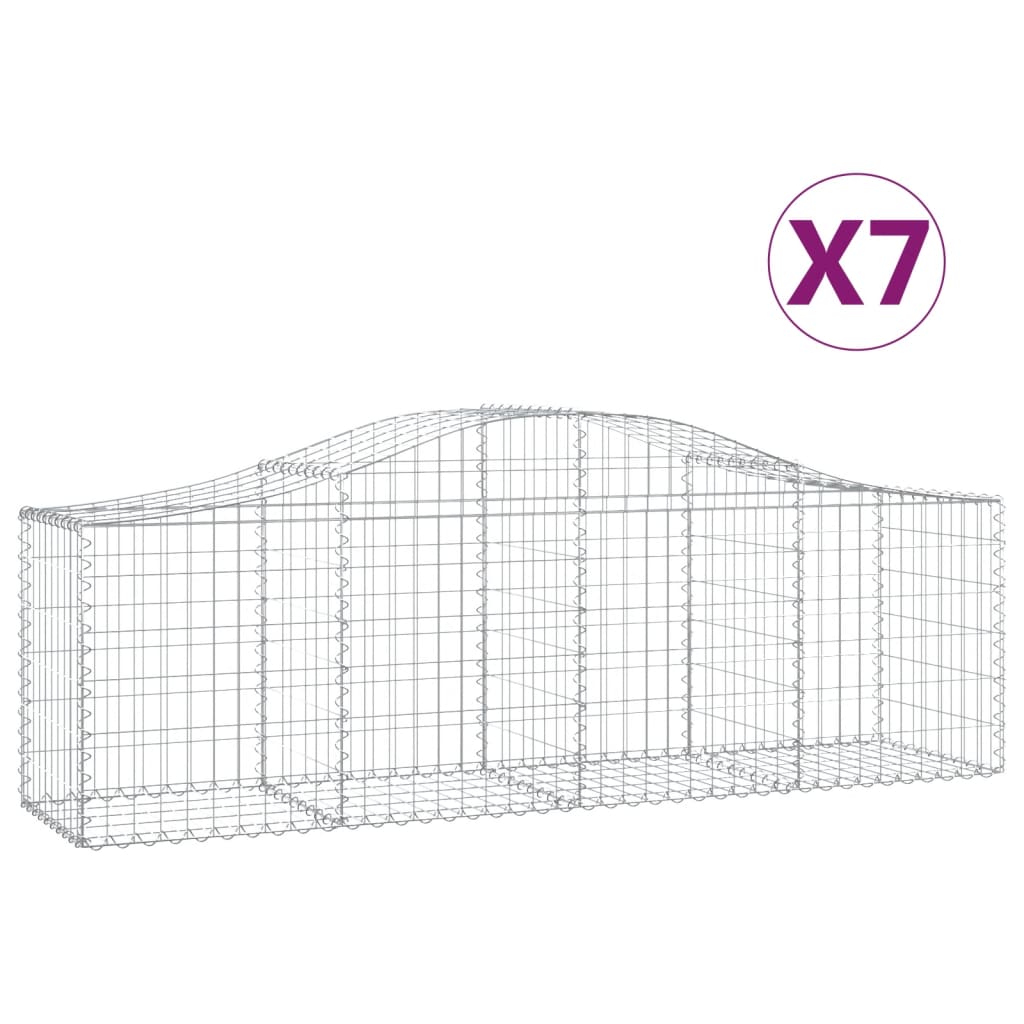 8720845561864_a_en_hd_1 vidaXL Arched Gabion Baskets 7 pcs 200x50x60/80 cm Galvanised Iron - Image 2