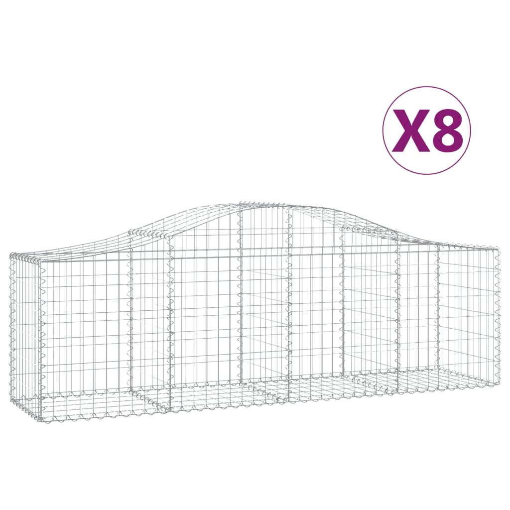 8720845561871_a_en_hd_1 vidaXL Arched Gabion Baskets 8 pcs 200x50x60/80 cm Galvanised Iron - Image 2