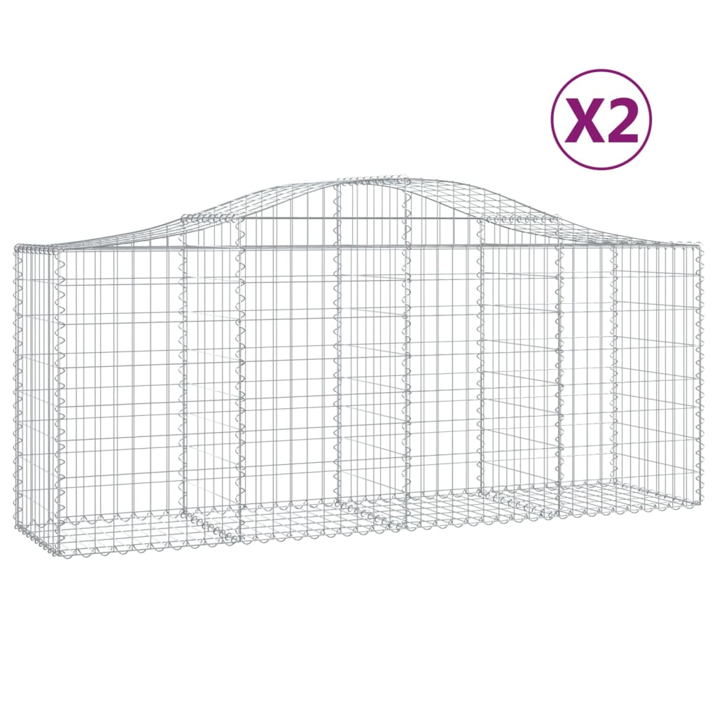 8720845562021_a_en_hd_1 vidaXL Arched Gabion Baskets 2 pcs 200x50x80/100 cm Galvanised Iron - Image 2