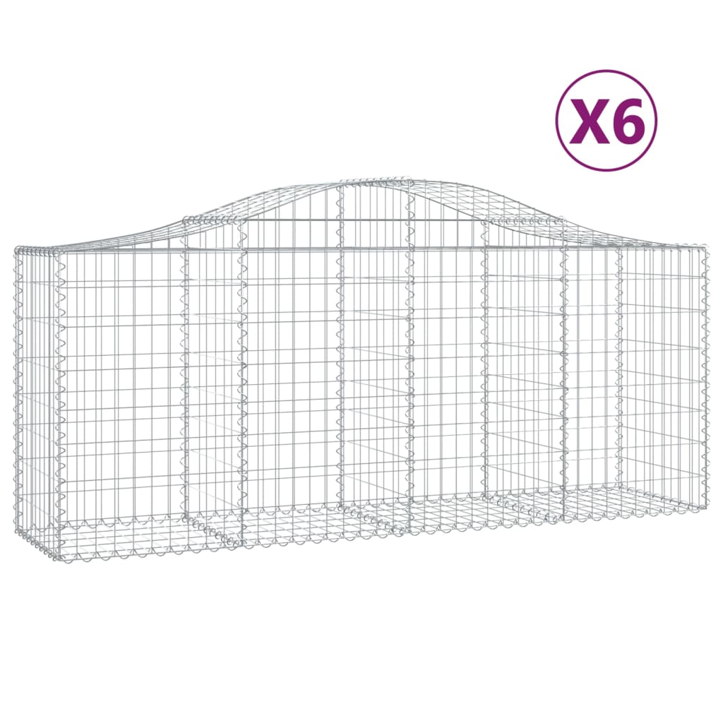 8720845562069_a_en_hd_1 vidaXL Arched Gabion Baskets 6 pcs 200x50x80/100 cm Galvanised Iron - Image 2