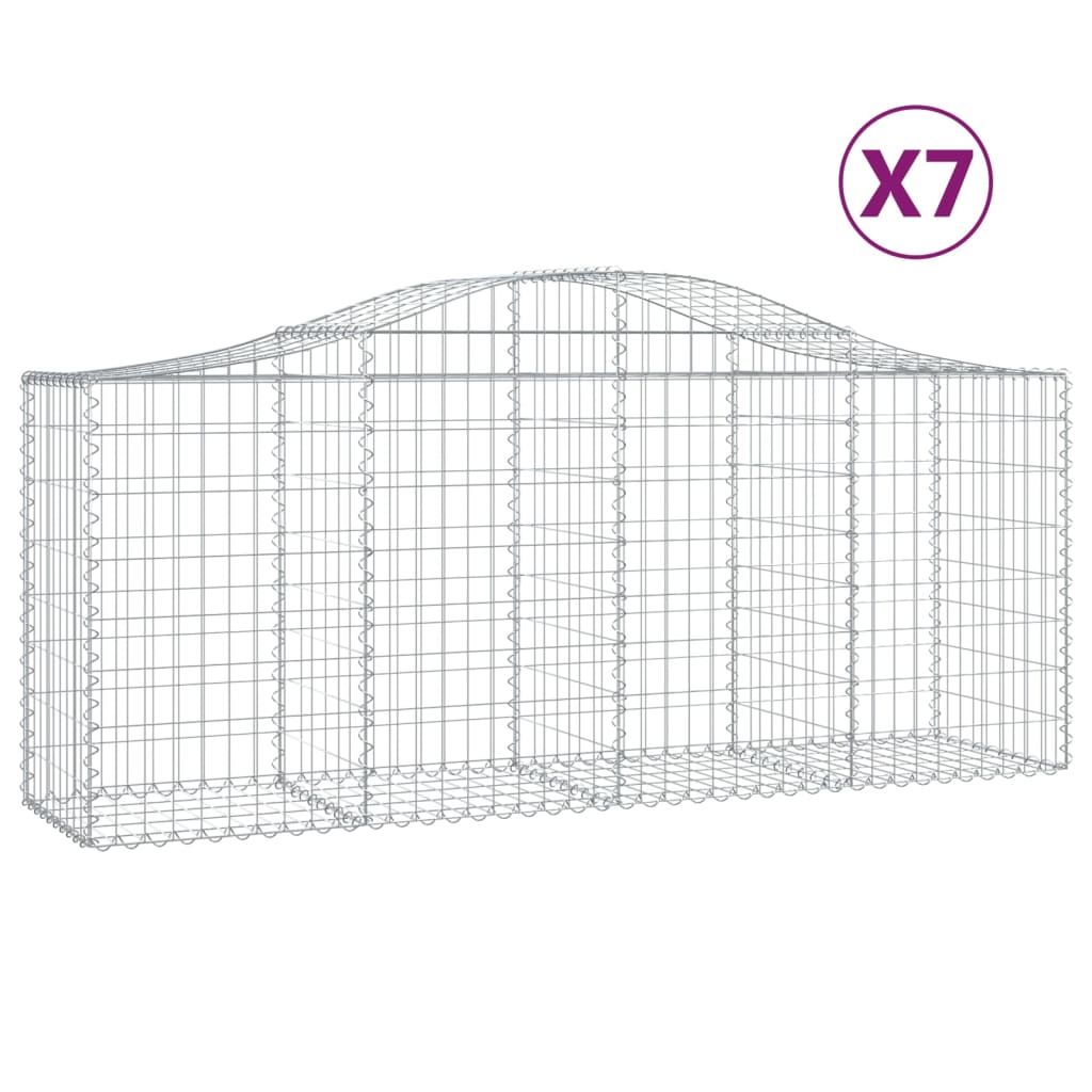 8720845562076_a_en_hd_1 vidaXL Arched Gabion Baskets 7 pcs 200x50x80/100 cm Galvanised Iron - Image 2