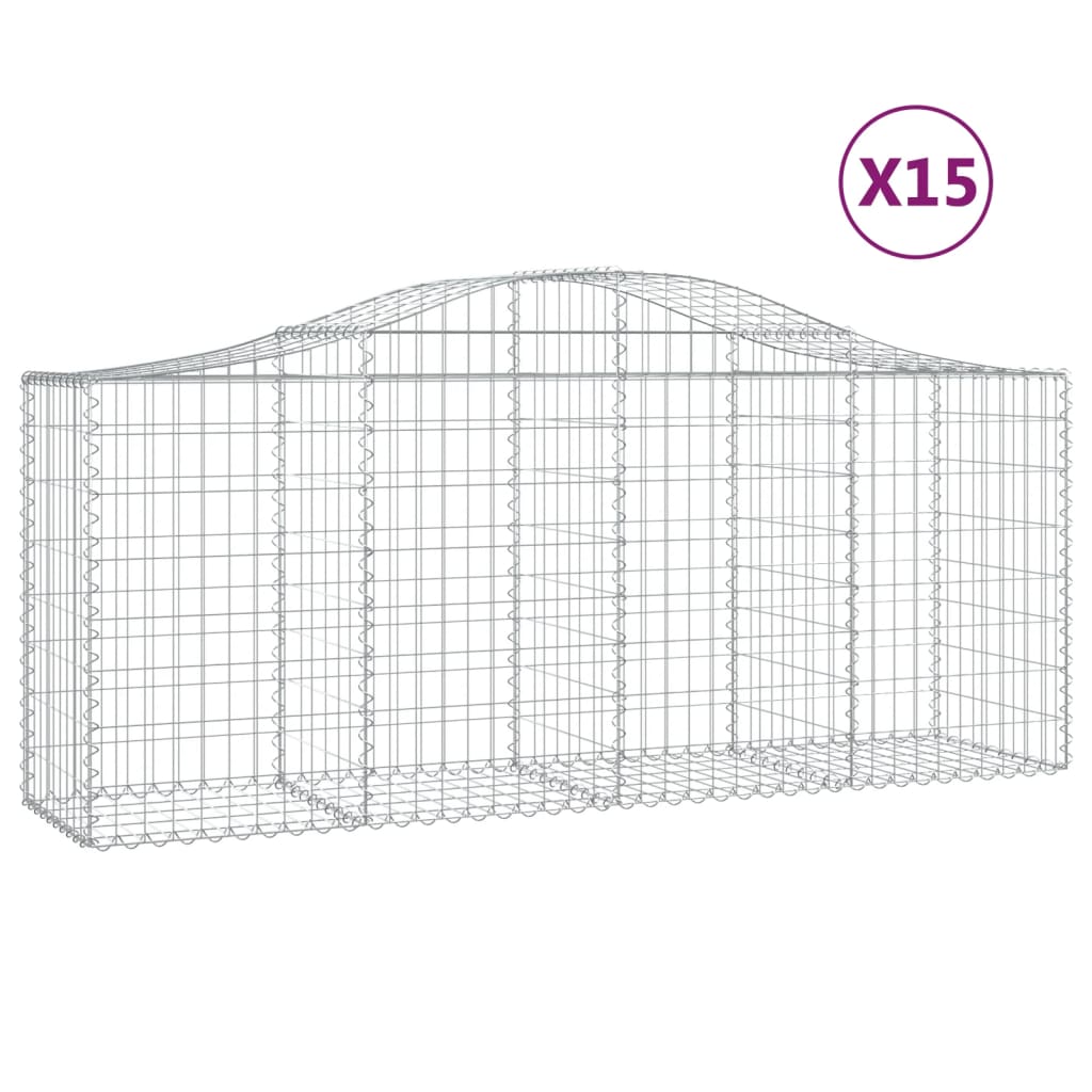 8720845562151_a_en_hd_1 vidaXL Arched Gabion Baskets 15 pcs 200x50x80/100 cm Galvanised Iron - Image 2