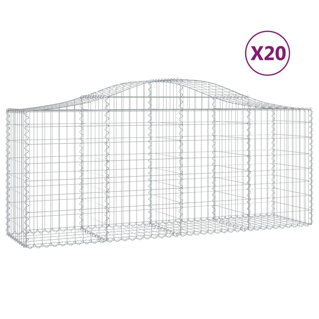 8720845562175_a_en_hd_1 vidaXL Arched Gabion Baskets 20 pcs 200x50x80/100 cm Galvanised Iron - Image 2